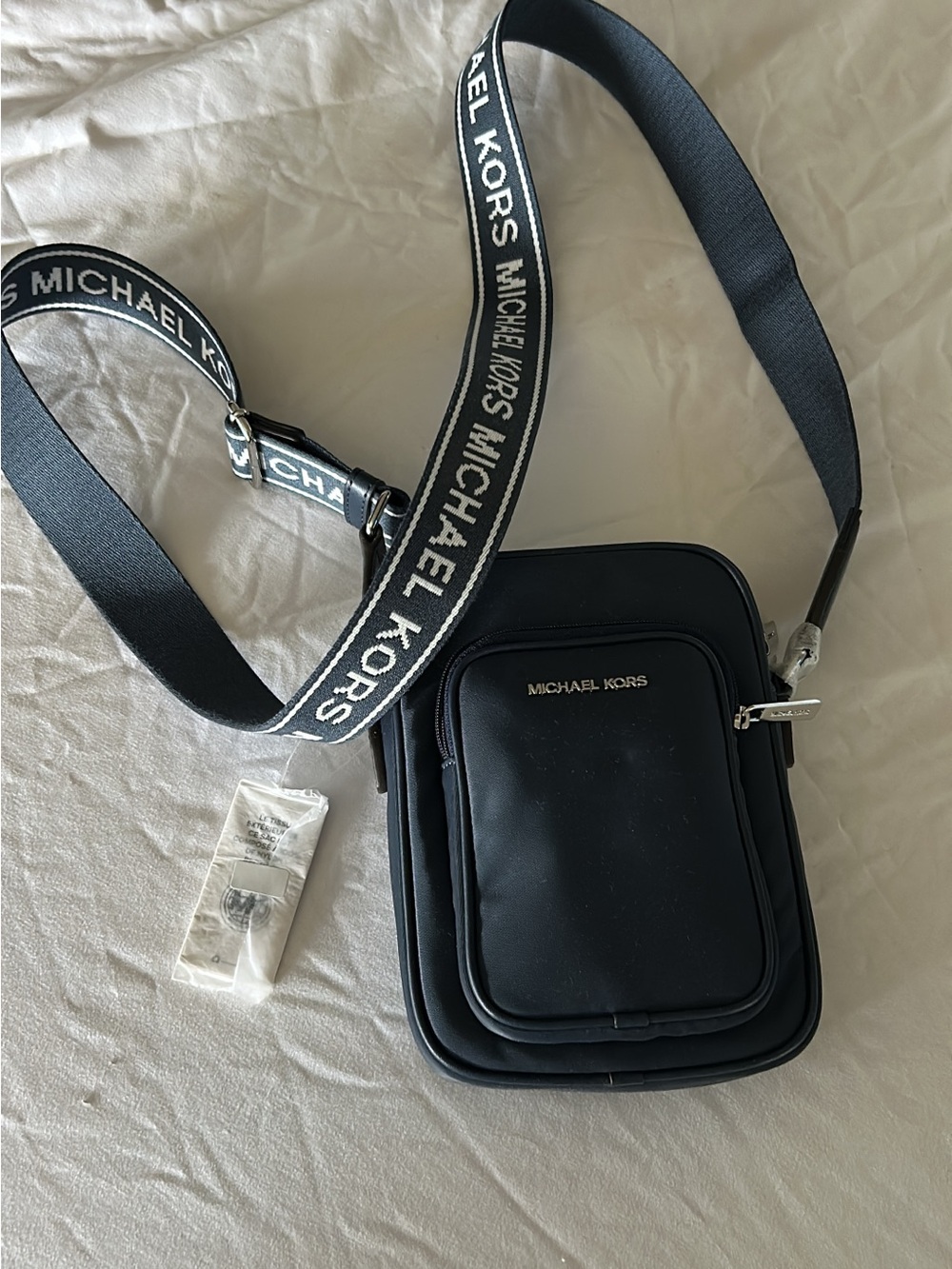 Michael Kors navy Unisex Logo Strap Messenger Crossbody